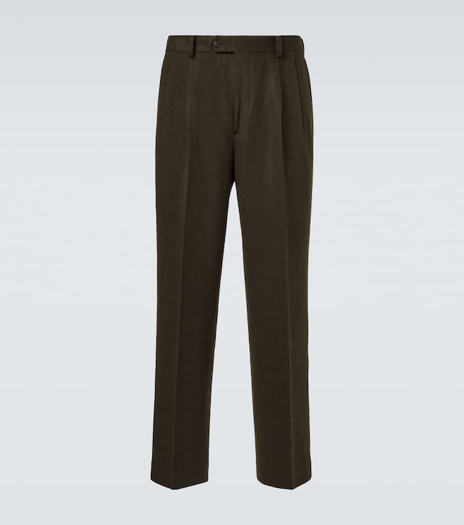 Camel hair flannel straight pants | Auralee