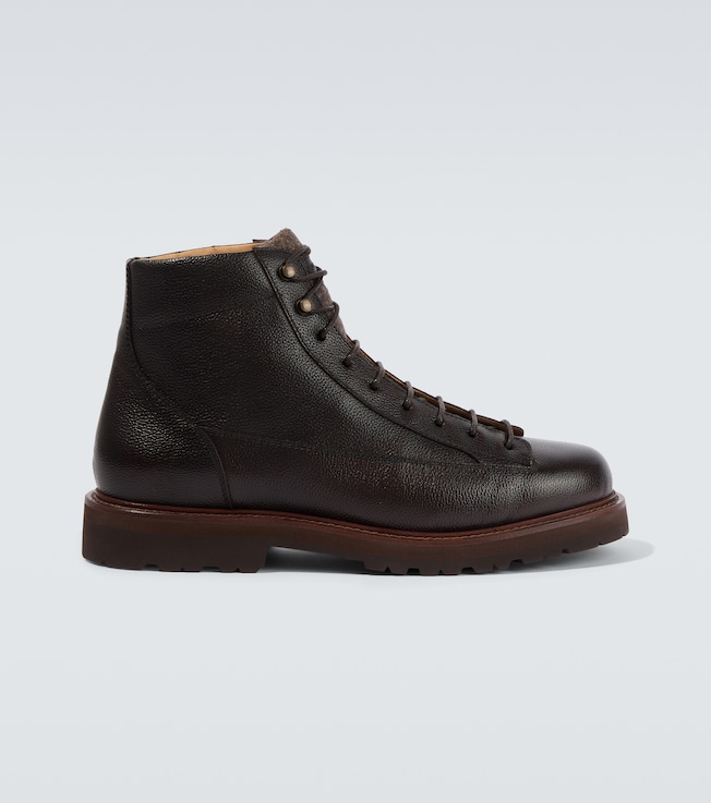 Leather lace-up boots | Brunello Cucinelli